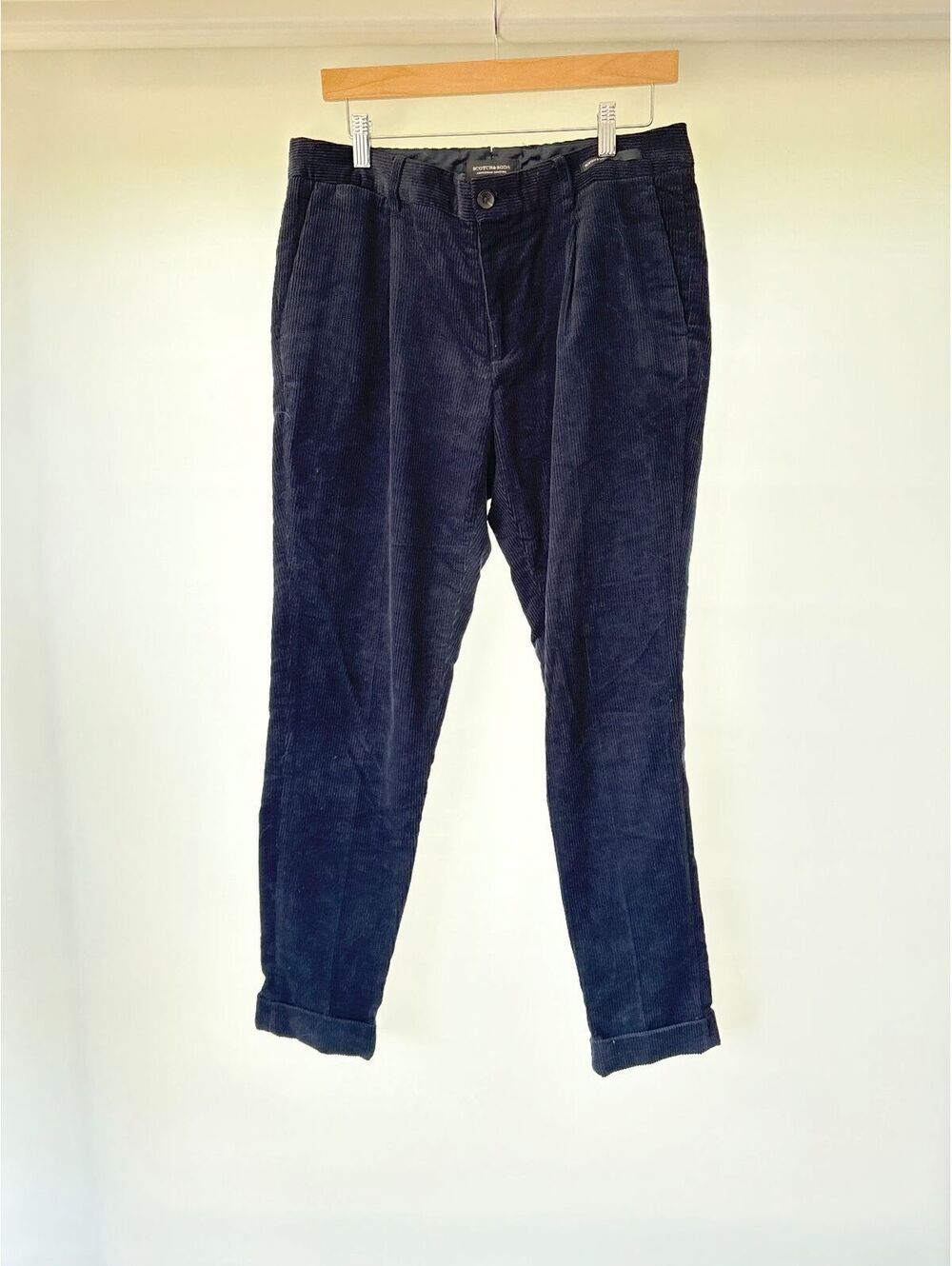 Scotch & Soda Blake Navy Corduroy Tapered Pants Men's 31x32